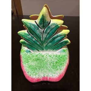 Handcrafted In Cozumel Mexico Pineapple Tropical Agave Ceramic Napkin Holder